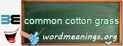 WordMeaning blackboard for common cotton grass